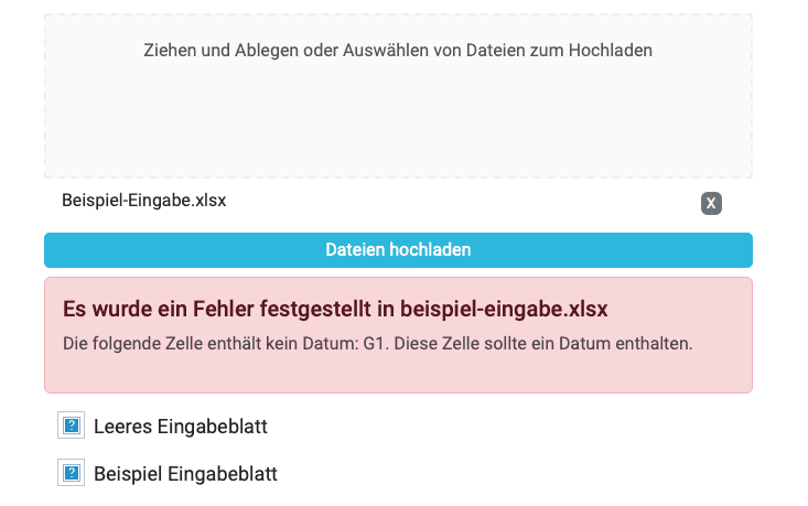 Upload niet geslaagd