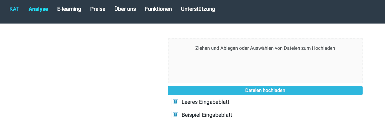 Eingabeblatt hochladen